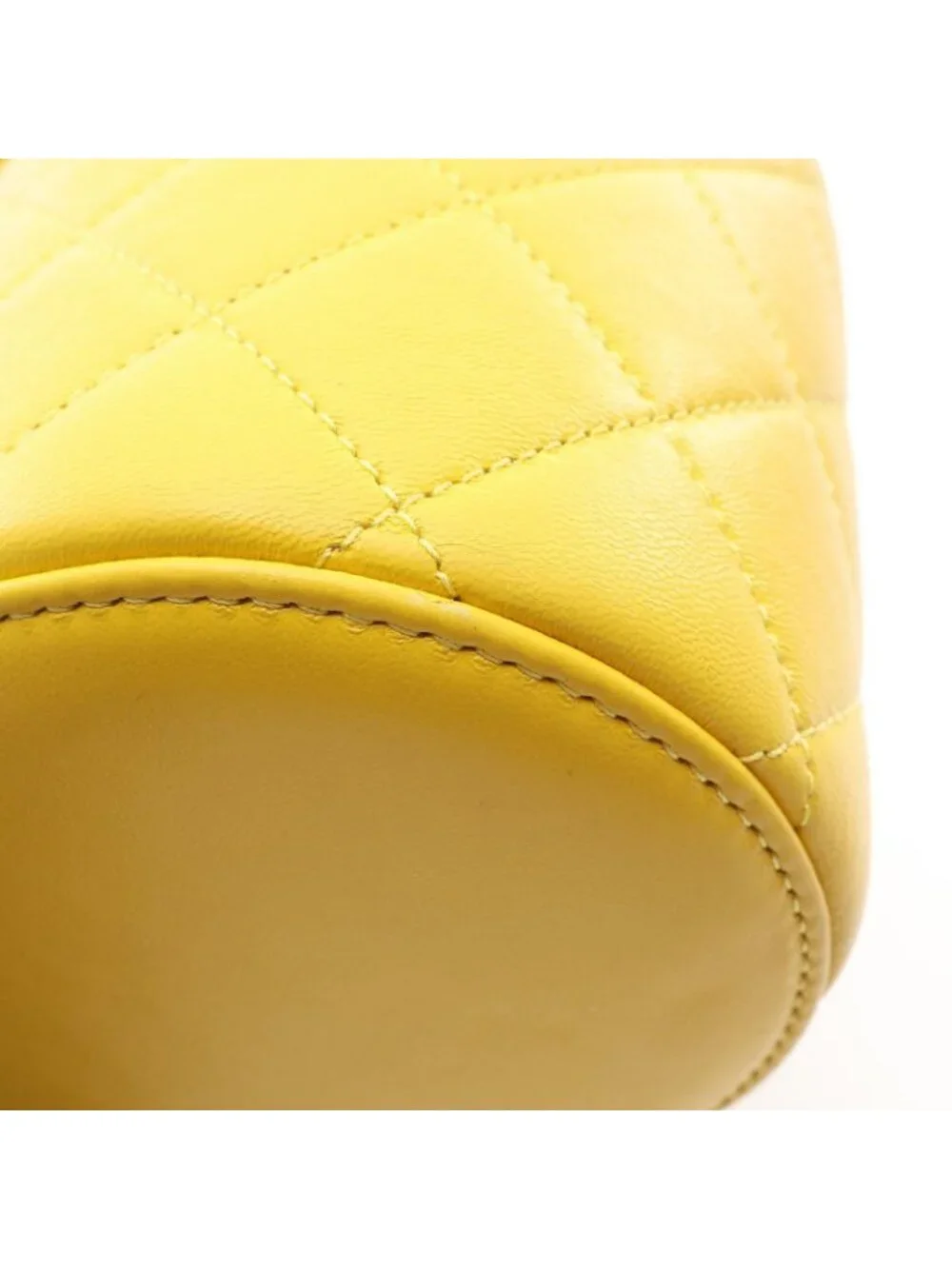 Chanel Shoulder Bag Quilted Vanity Yellow Lambskin Chain